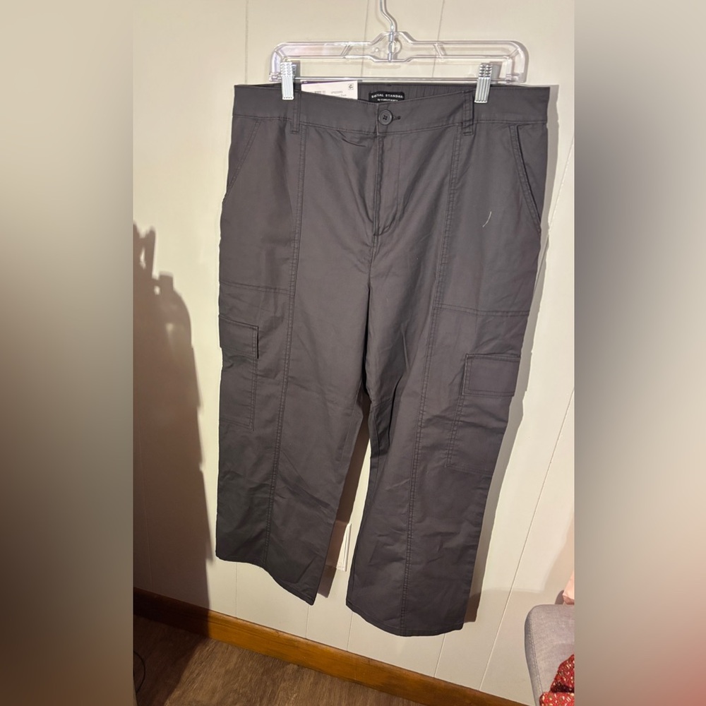 Sanctuary Dark Gray Cargo Pants Cotton Blend Straight Leg